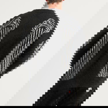 Sweater Aries Oversized Chenille Column Knit Cardigan, Size Large Sort | AR20040-BLK, 3