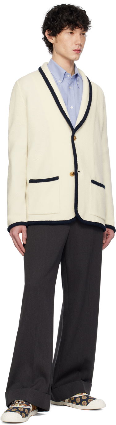 Sweater Valentino Valentino Single-Breasted Wool & Cotton Cardigan Hvid | 6V3KE02TAR2, 3