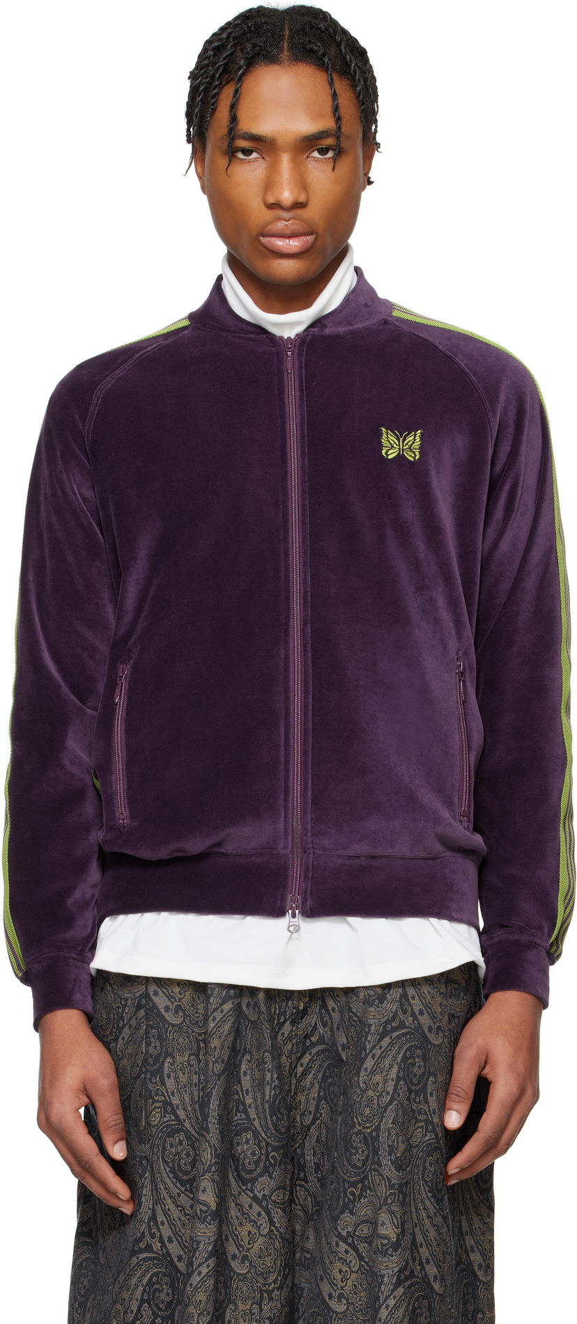 Sweatshirt Needles Needles Rib Collar Track Jacket Lilla | QV319