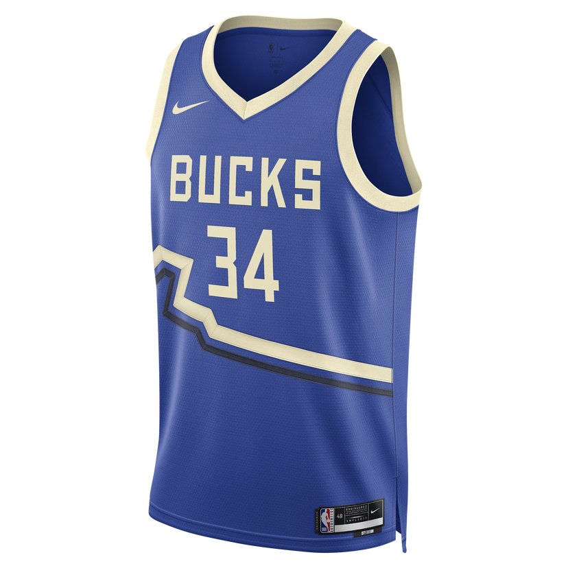 Jersey Nike Dri-FIT NBA Swingman Giannis Antetokounmpo City Edition Basketball Jersey Blå | FQ4349-481