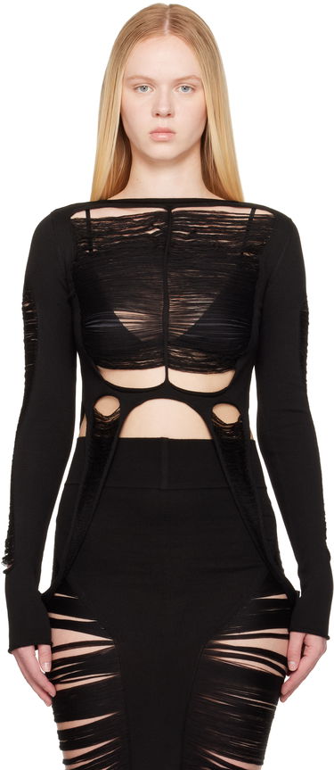 T-shirt Rick Owens Rick Owens Hollywood Anja Long Sleeve T-Shirt Sort | RO01E7616 KGRIDM, 0