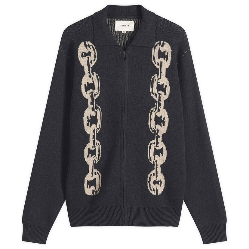 Sweater Heresy Chain Zip Knit Shirt Sort | HAW25-KW06