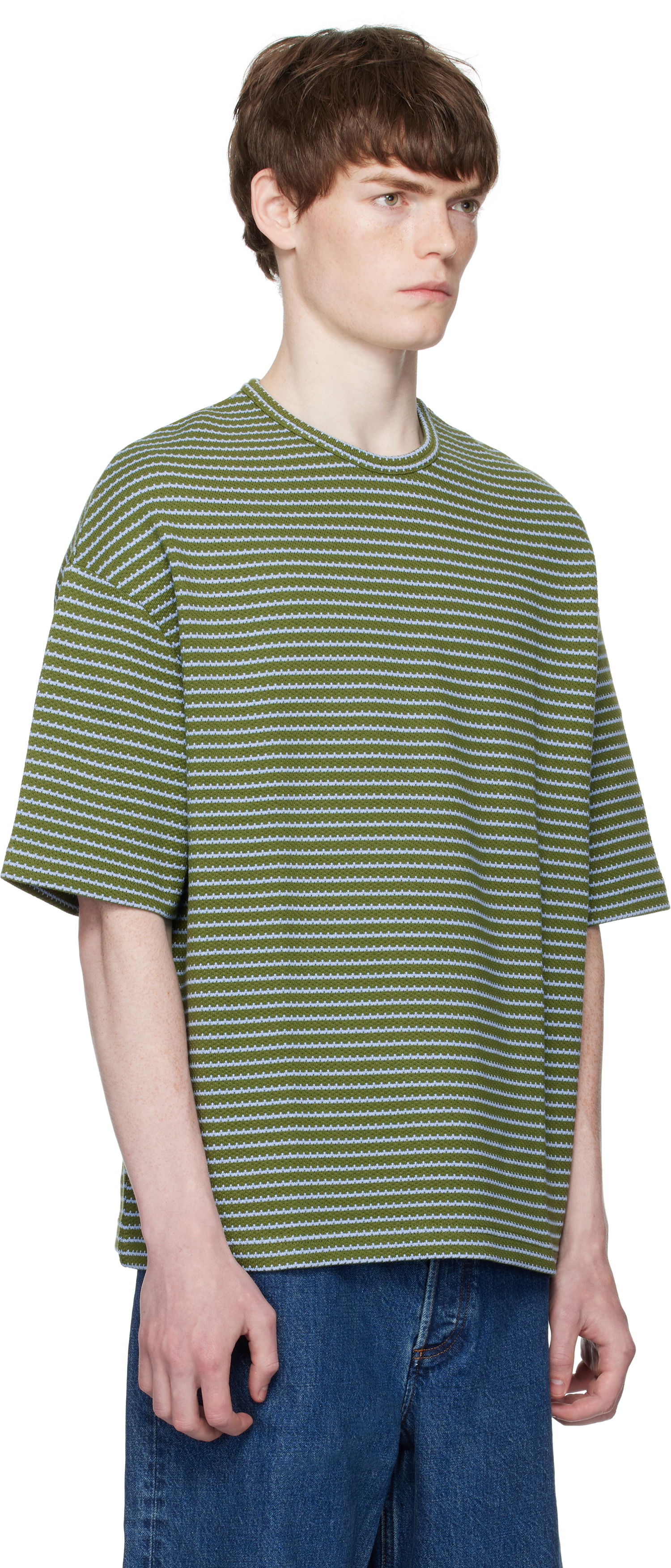 T-shirt A.P.C. A.P.C. Bahia Striped T-Shirt Grøn | COHJD-H26231, 1