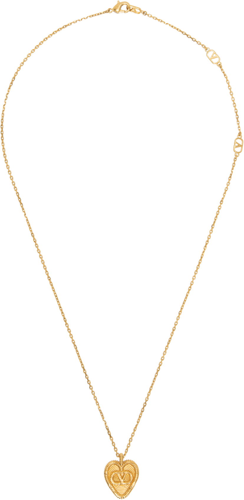 Halskæde Valentino Valentino Garavani Fil Perdu Gold-Tone Heart Pendant Necklace Gul | 6W0J0Z56MET