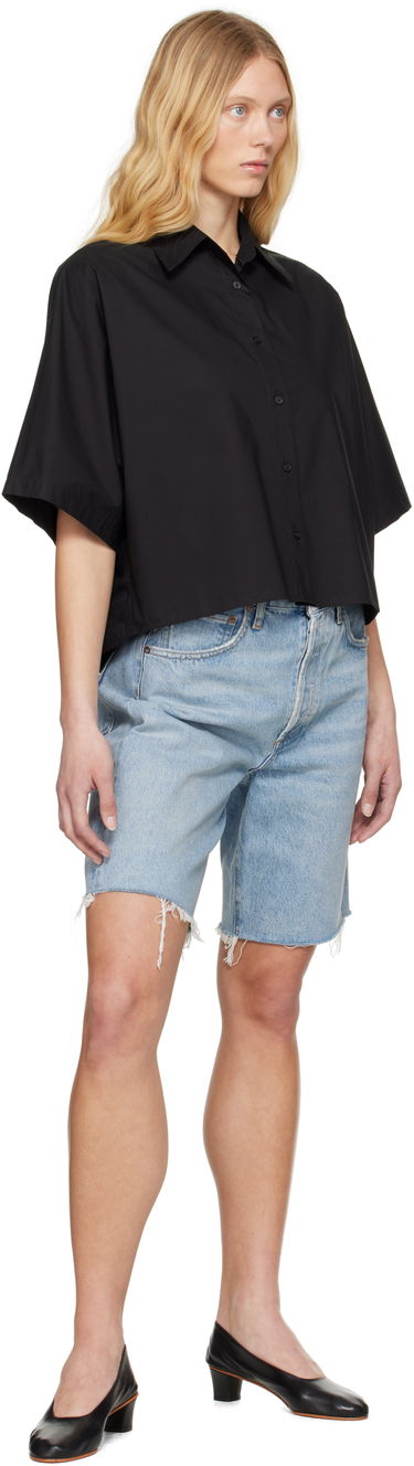 Skjorte AGOLDE AGOLDE Merrin Cropped Short Sleeve Shirt Sort | A7353-1769, 3