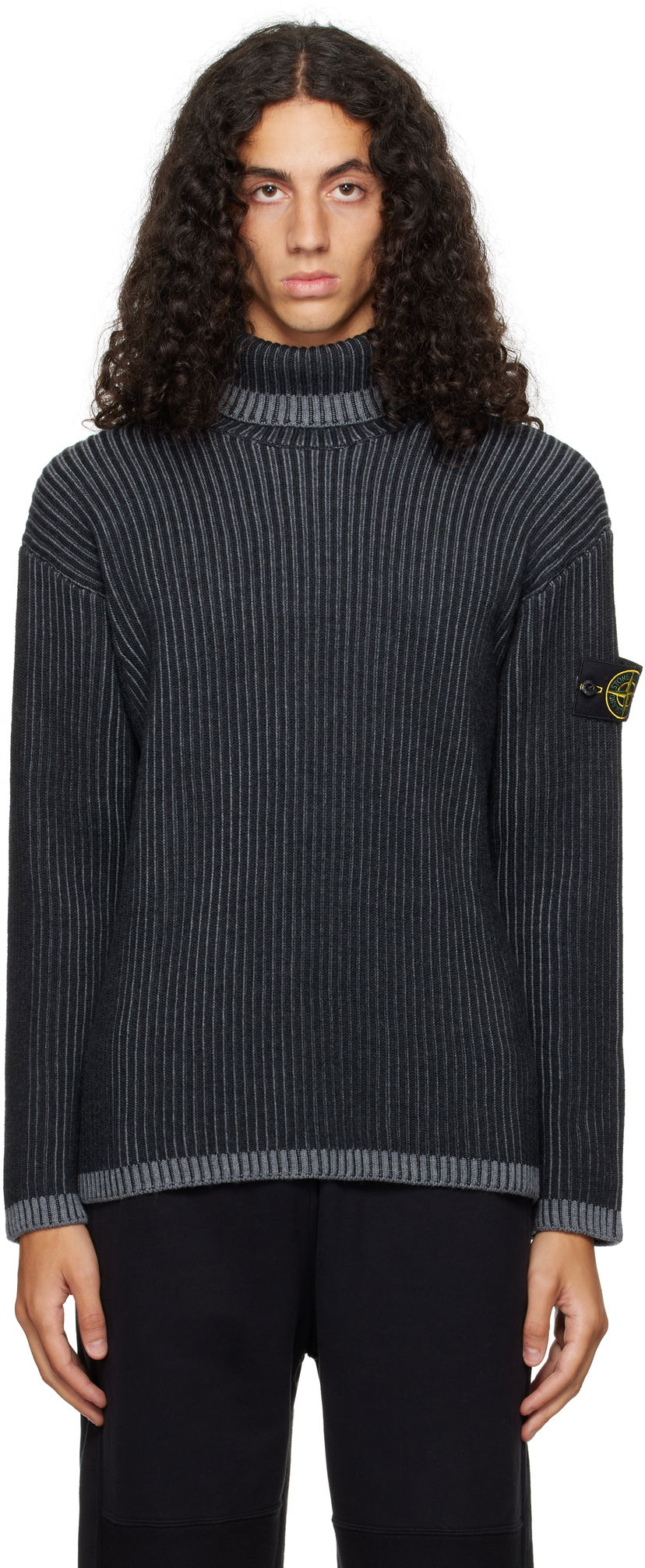 Sweater Stone Island Ribbed Turtleneck Grå | 8115551C1