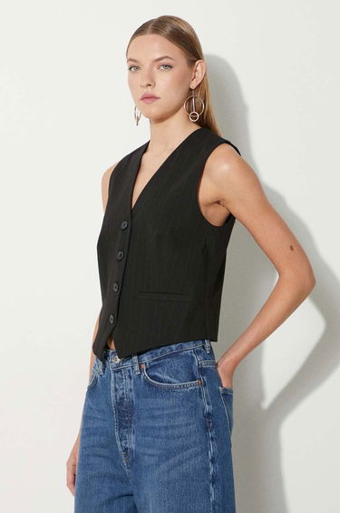 Vest Samsoe Samsoe Samsoe Samsoe Saramona Pinstripe Vest Sort | F24100047, 3