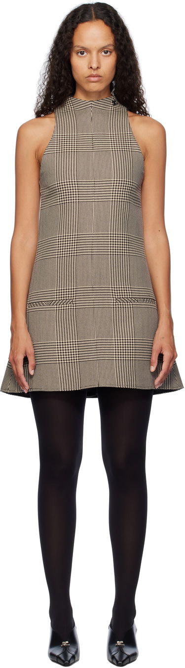 Kjole Courrèges Sleeveless Prince Of Wales A-Line Mini Dress Sort | 324CRO456PL0165, 0