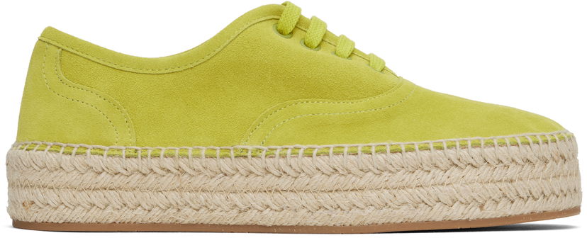 Øreringe JW Anderson JW Anderson Suede Lace-Front Platform Espadrilles Grøn | SE0032-LA0240