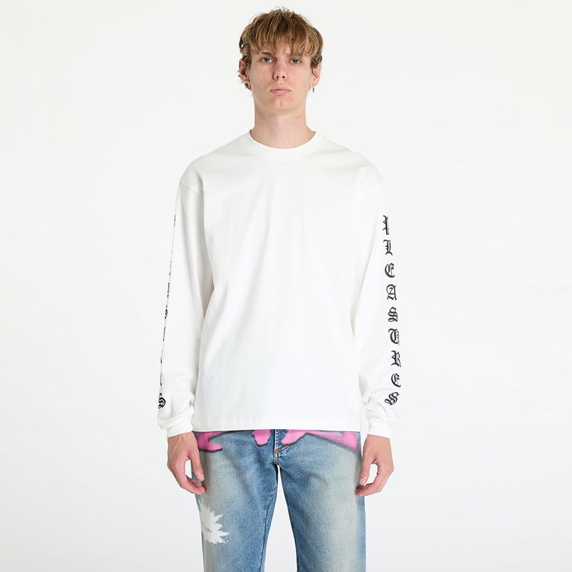 T-shirt Pleasures Oe Heavyweight Long Sleeve Tee White Hvid | P24F045 WHITE
