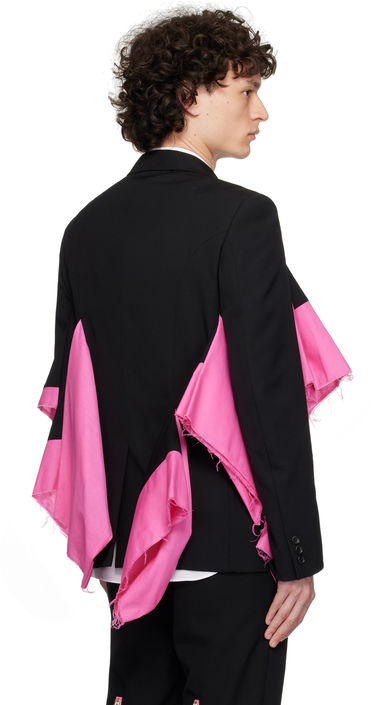 Jakke Comme des Garçons Comme des Garçons Homme Plus Gabardine Blazer with Draped Detail Sort | PO-J054-051, 2