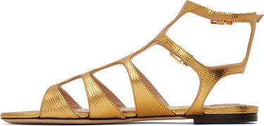 Skopleje Tom Ford TOM FORD Laminated Lizard Print Sandals Metalisk | W3630-LCL232G, 2
