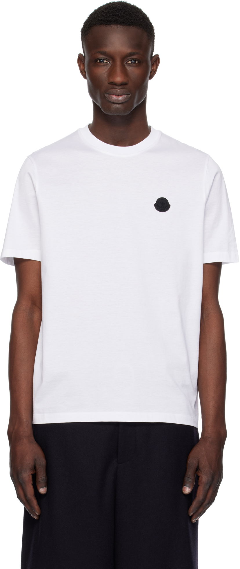 T-shirt Moncler Moncler Cotton T-Shirt with Logo Hvid | K10918C000738390Y