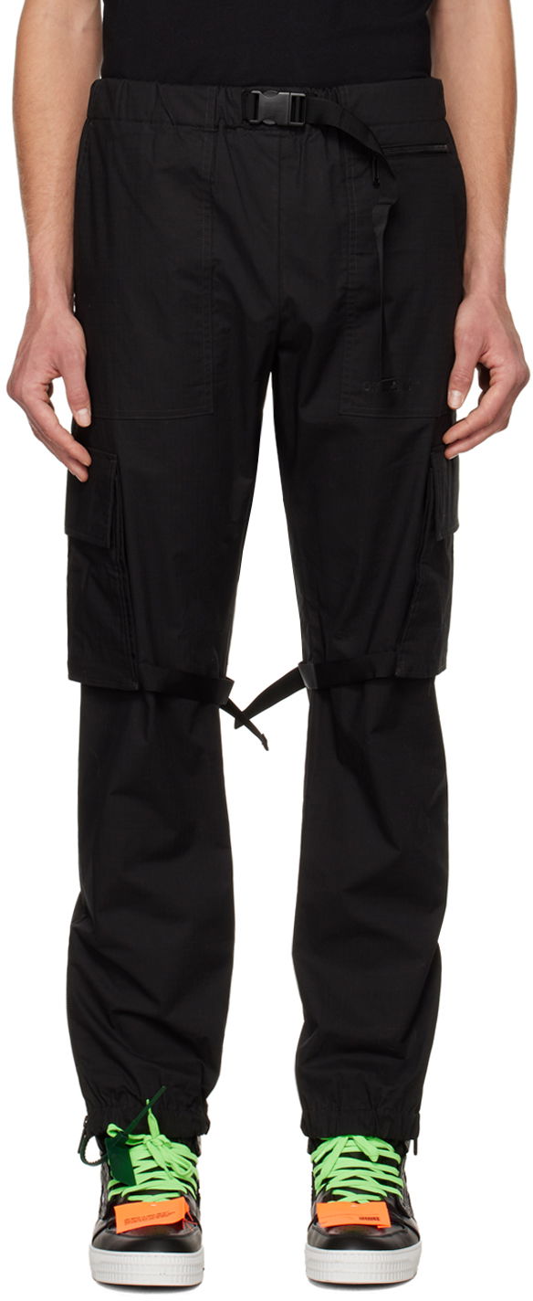 Cargo bukser Off-White Black Diag Tab Poly Cargo Pants Sort | OMCF031C99FAB0011010