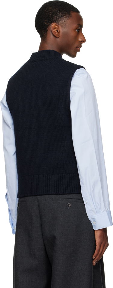 Vest Dries Van Noten Dries Van Noten Merino Wool Turtleneck Vest Mørkeblå | 252-021245-2710, 2