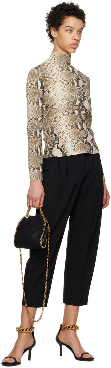 T-shirt Stella McCartney Stella McCartney Python Print Long Sleeve T-Shirt Beige | 6J01903SPX60, 3