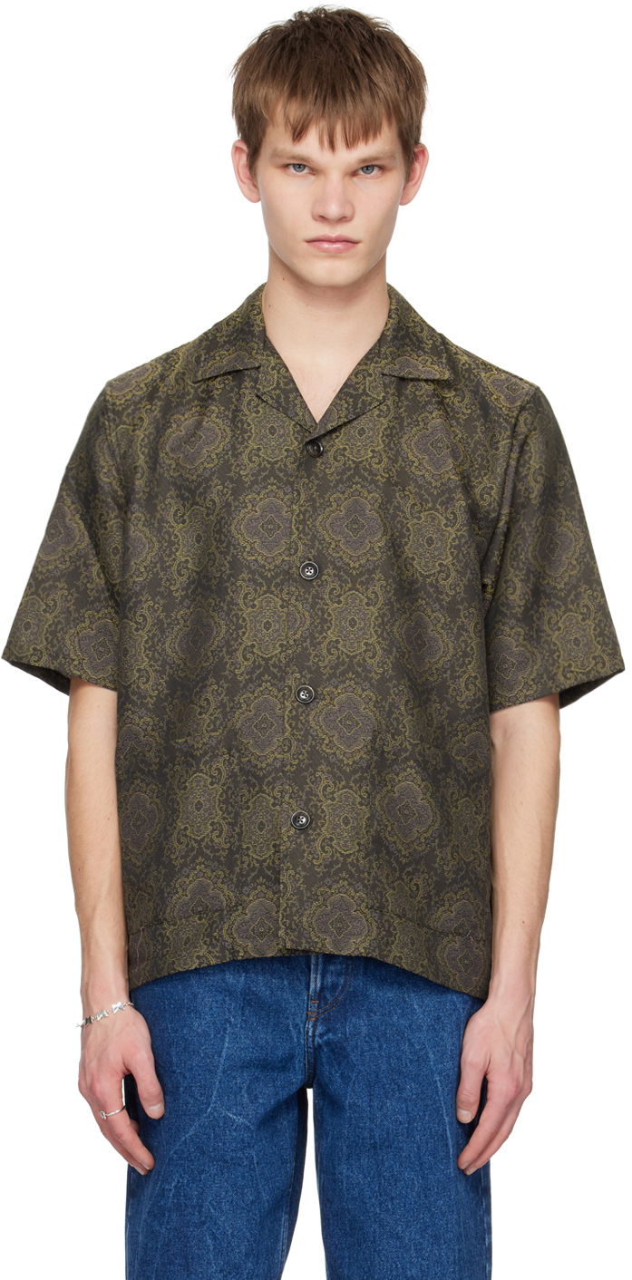 Skjorte Needles NEEDLES Cabana Short Sleeve Shirt Grøn | MR096