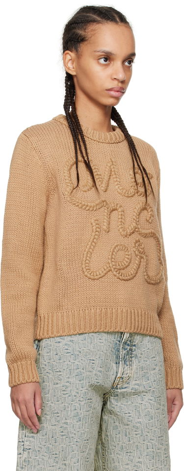 Sweater Moncler Moncler Embroidered Logo Cotton Sweater Brun | K10939C00004M5206, 1
