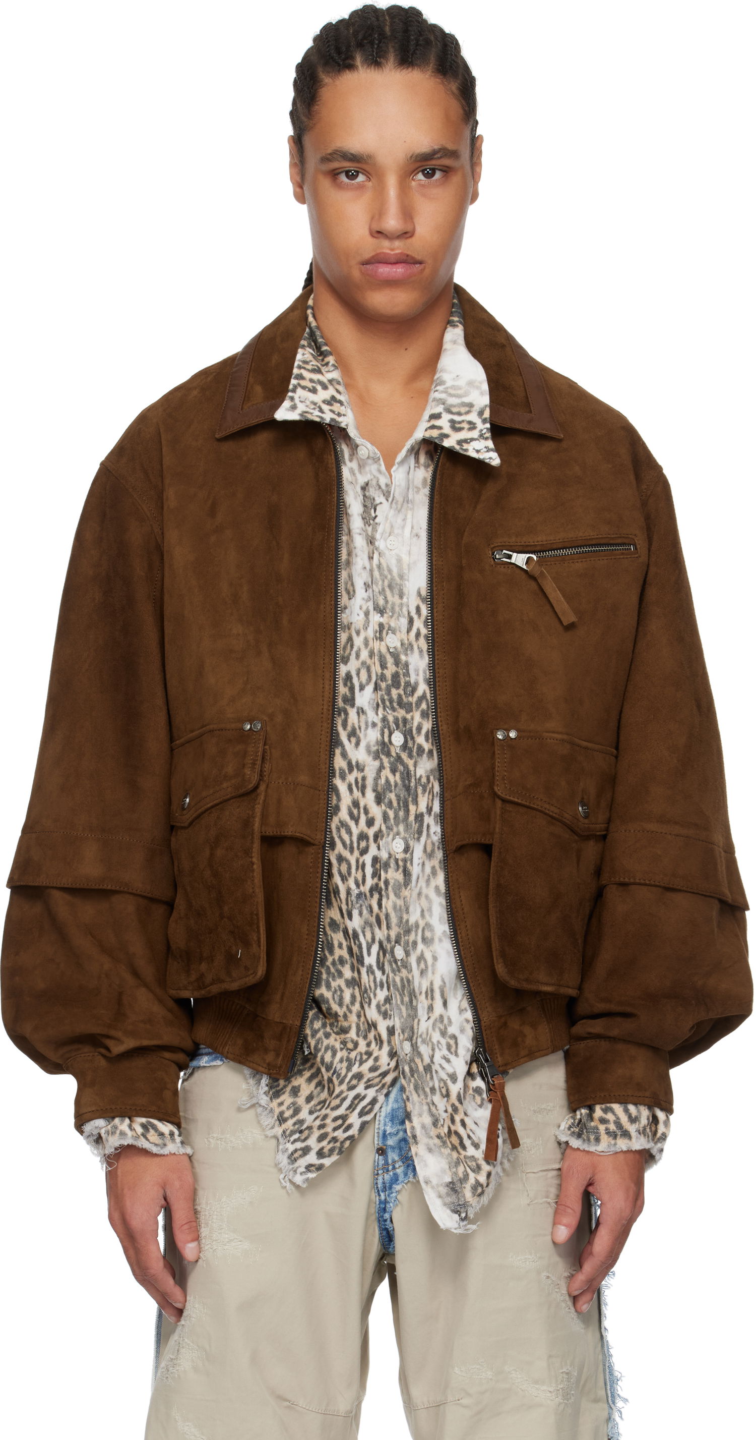 Bomberjakke Andersson Bell Andersson Bell Mikoos Suede Bomber Jacket Brun | awa673m, 0