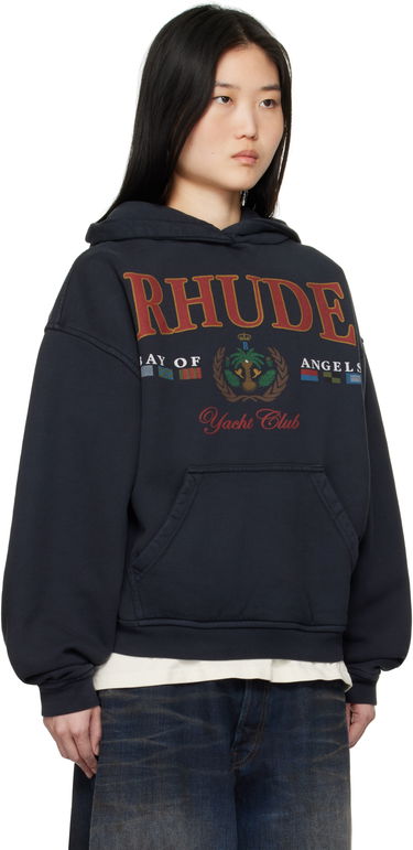 Sweatshirt Rhude Rhude 'Bay Of Angels Yacht Club' Hoodie Mørkeblå | RHPS25HO01012, 1