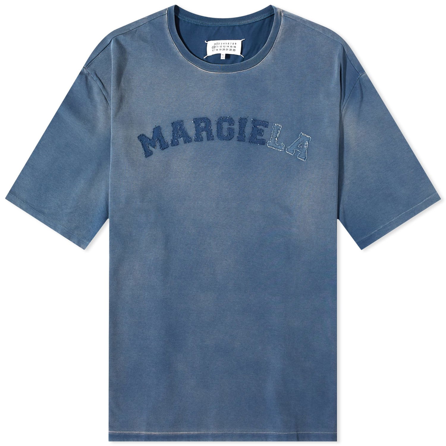 T-shirt Maison Margiela Distressed College Logo Tee Mørkeblå | S50GC0685-S23883-469, 0