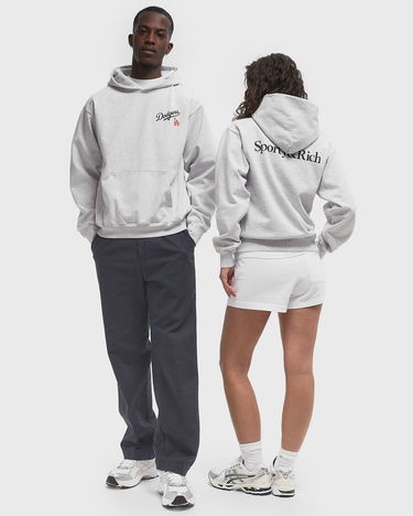 Sweatshirt Sporty & Rich Dodgers Serif Fleece Hoodie Grå | ST070627666GY03, 2