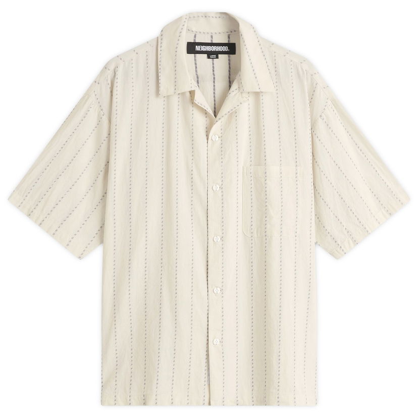 Skjorte Neighborhood Dobby Stripe Hawaiian Shirt, Size Large Beige | 251TSNH-SHM08-IVO