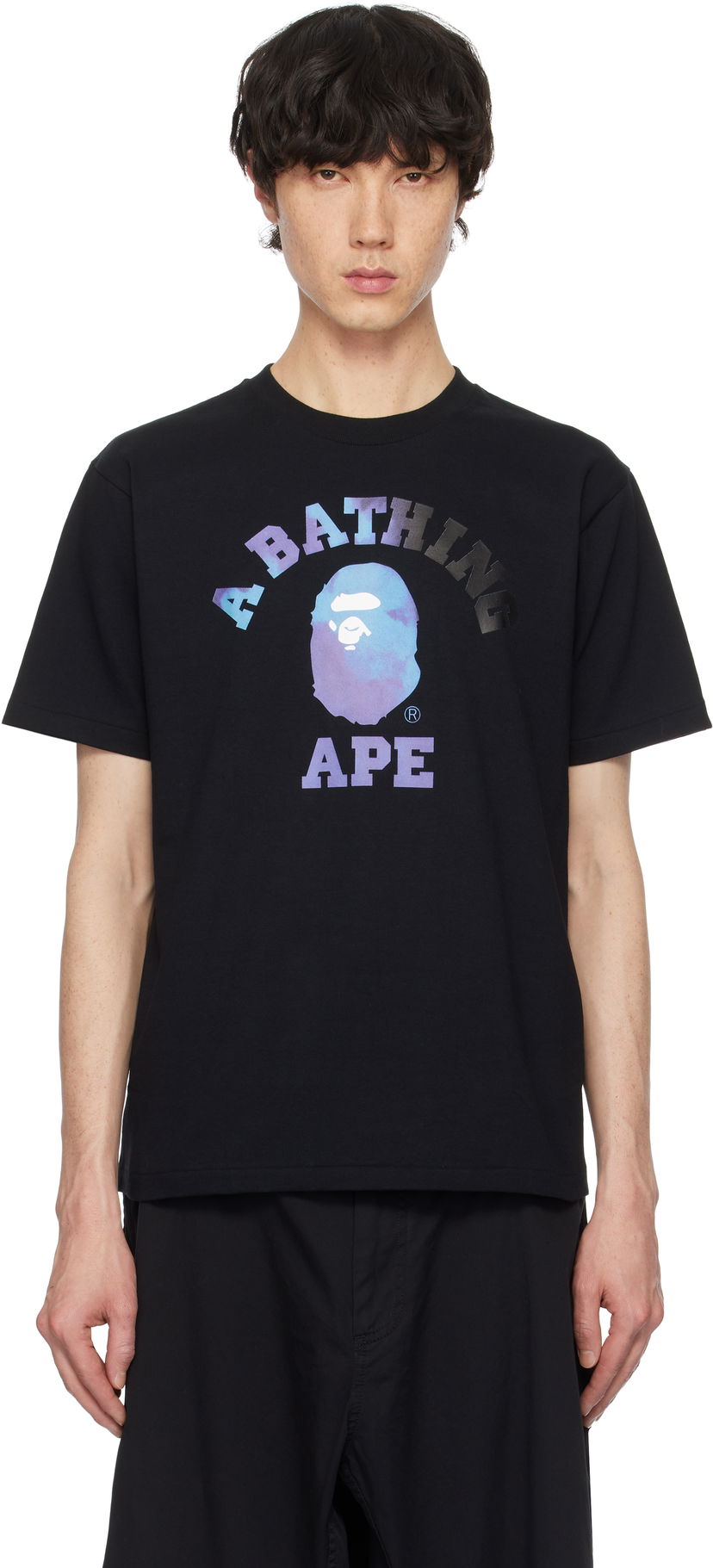T-shirt BAPE Tie Dye College Graphic T-Shirt Sort | 001TEK801032M