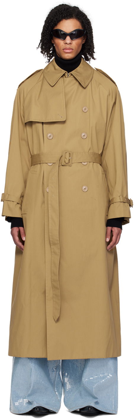 Frakker VETEMENTS Oversized Trench Coat Beige | UE64CO800C