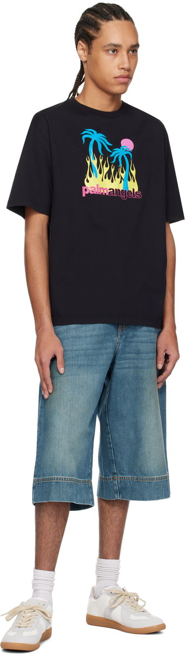 T-shirt Palm Angels Palm Angels Burning Oasi Graphic T-Shirt Sort | PMAA089S25JER0021084, 3