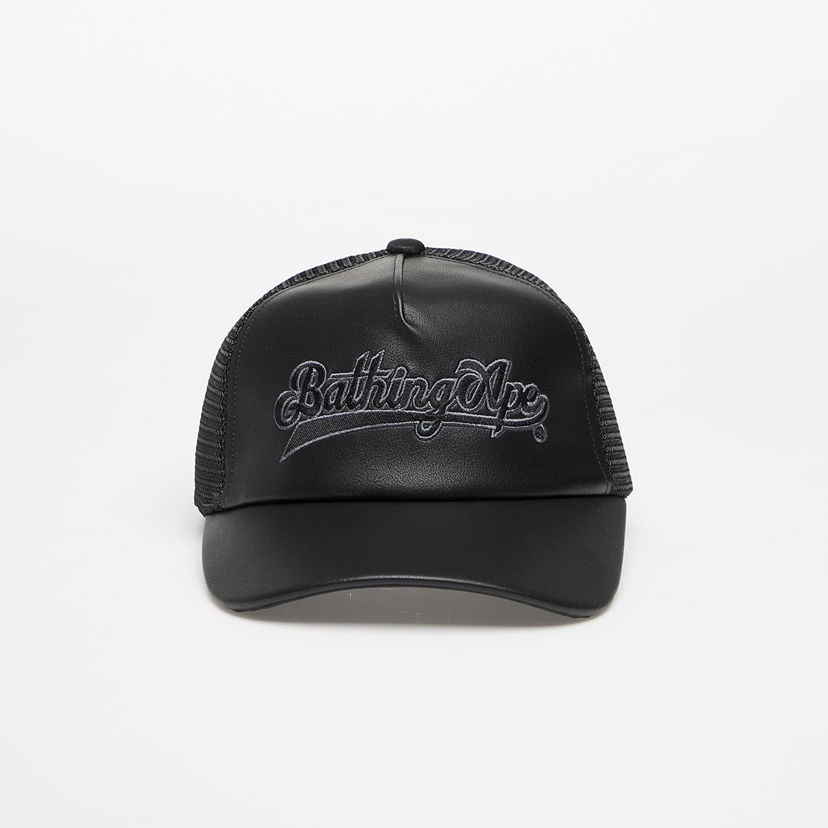 Kasket BAPE A BATHING APE Baseball Logo Mesh Cap Sort | 001CPL301002MBLK