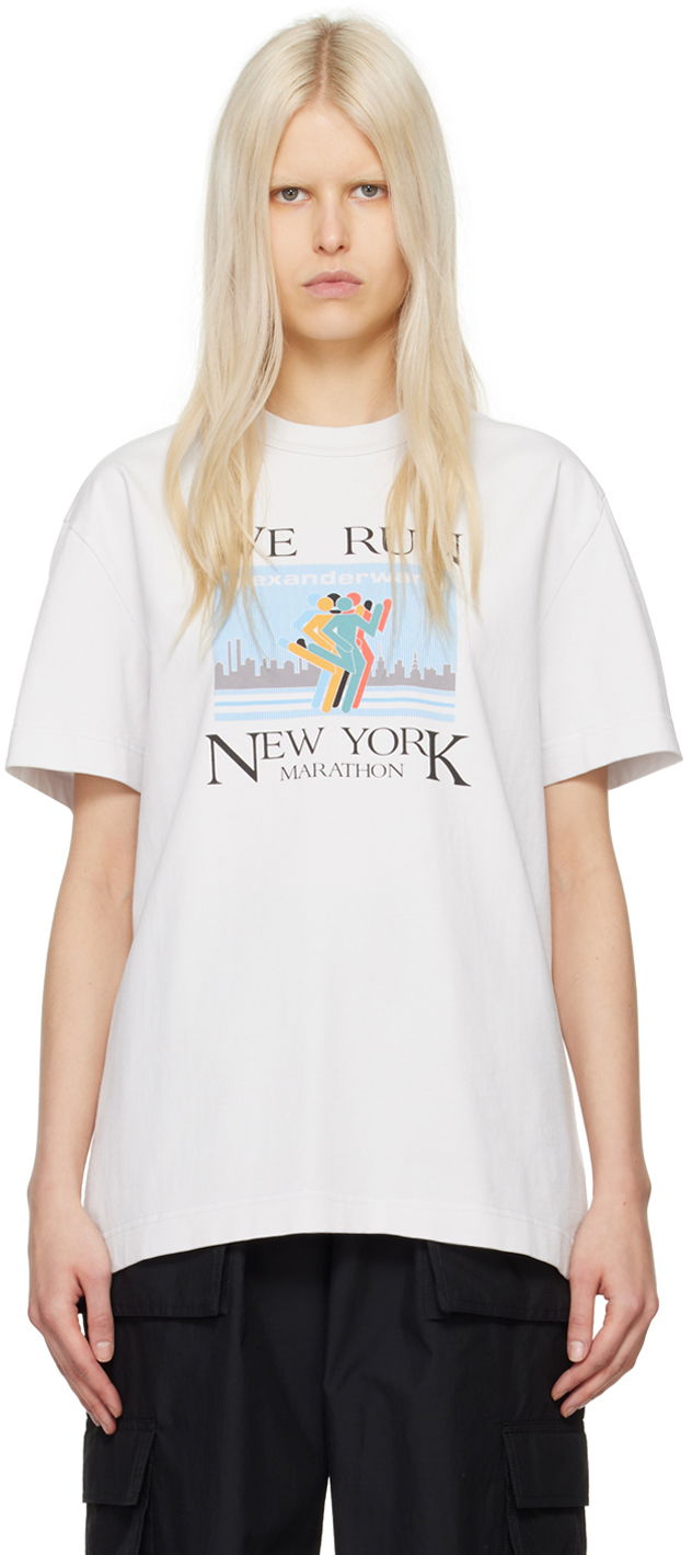 T-shirt Alexander Wang 'Marathon' T-Shirt Hvid | UCC1241691, 0