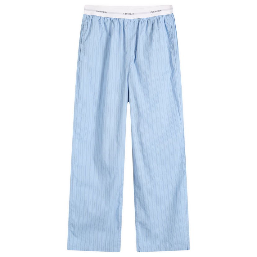 Pyjamas CALVIN KLEIN Women's Cotton Poplin Sleep Pants, Size Large Blå | LV00QS74102S3