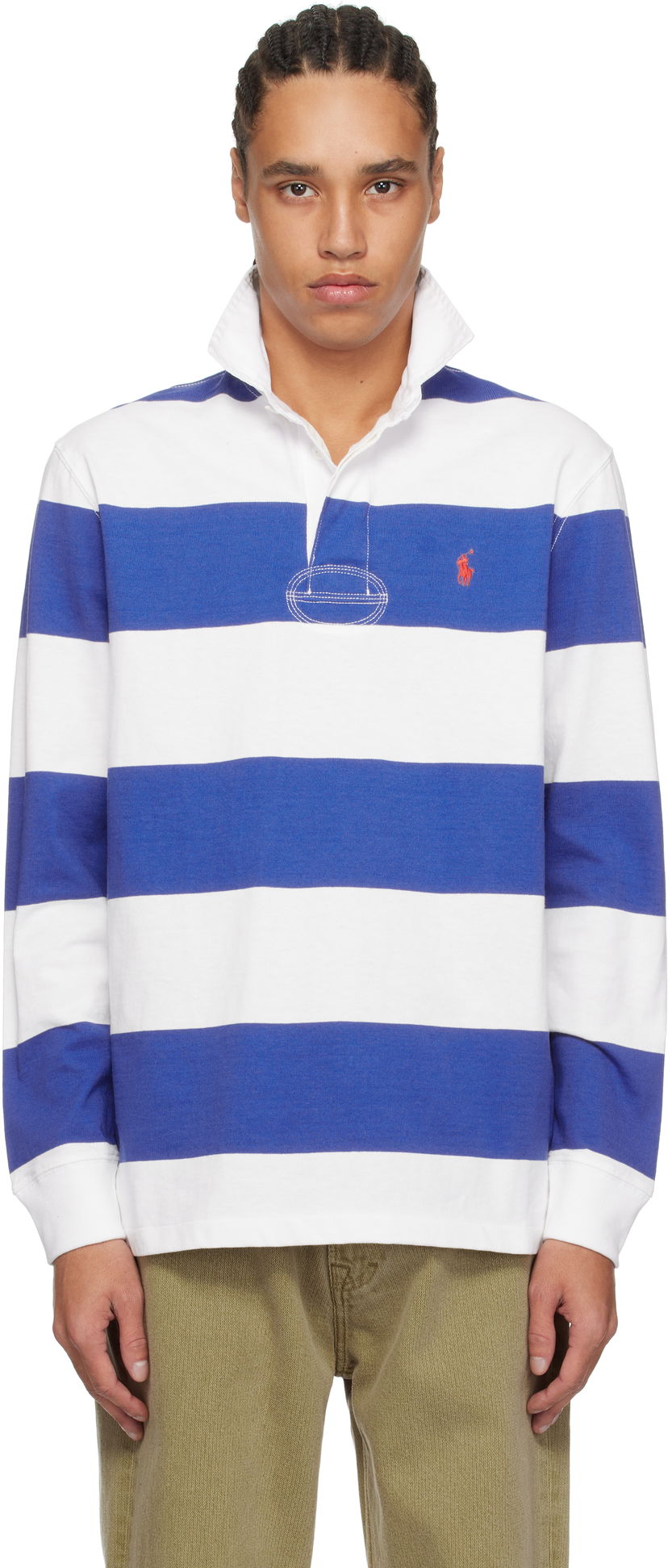 Polo skjorte Polo by Ralph Lauren Ralph Lauren 'The Iconic Rugby' Shirt Blå | 710900566019