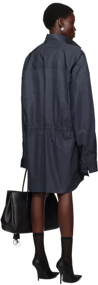 Kjole Balenciaga Balenciaga Shirt Mini Dress Mørkeblå | 814136 TRM17, 2