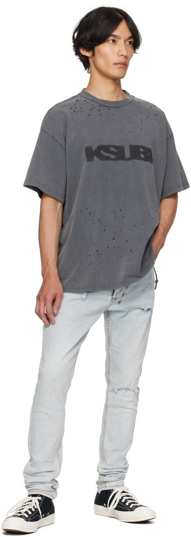 T-shirt Ksubi Ksubi Ekcess Blasted T-Shirt Grå | MPF25TE025, 3