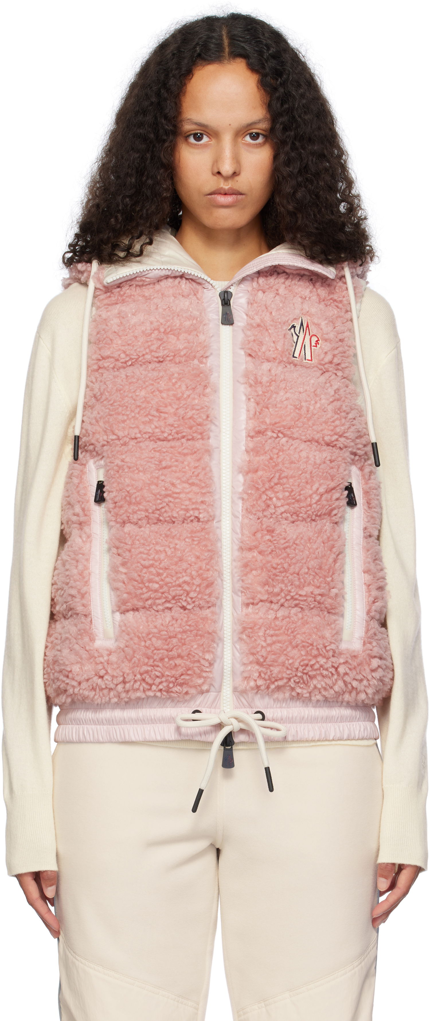 Vest Moncler Padded Zip-Up Down Vest Lyserød | J20988G00022899A9, 0