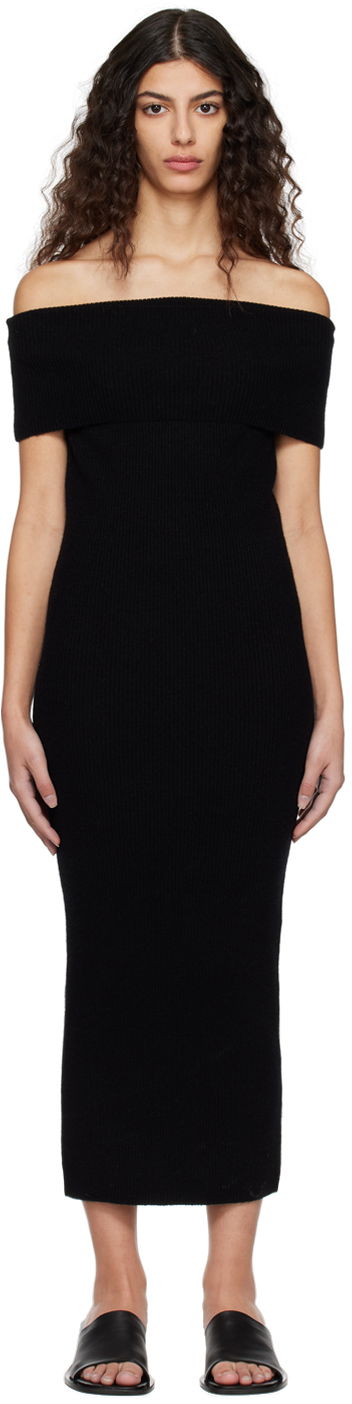 Kjole TOTEME Off-Shoulder Midi Dress Sort | 231-6010-325