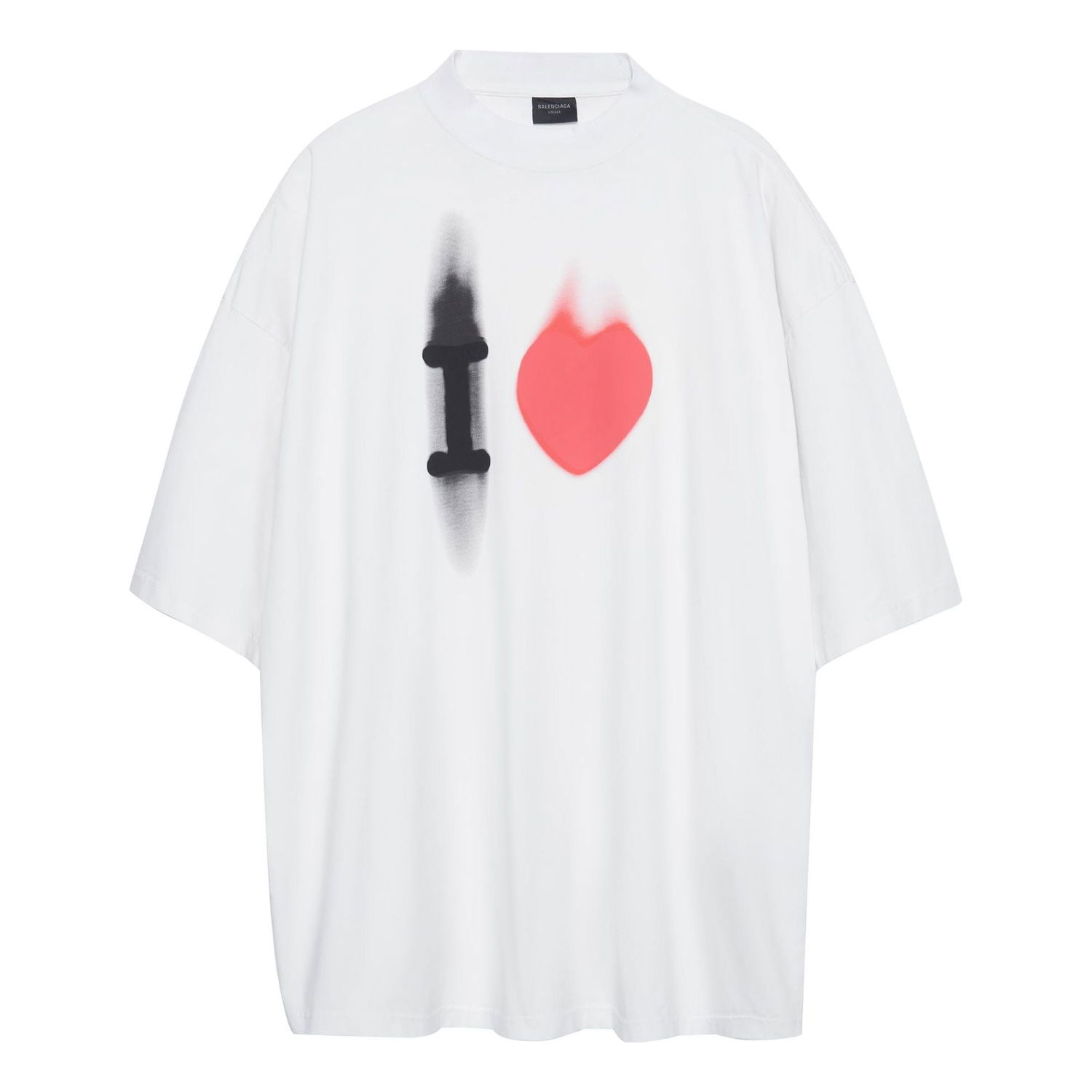 T-shirt Balenciaga Balenciaga I Love Large Fit T-Shirt Hvid | 744439TOVH39081, 0