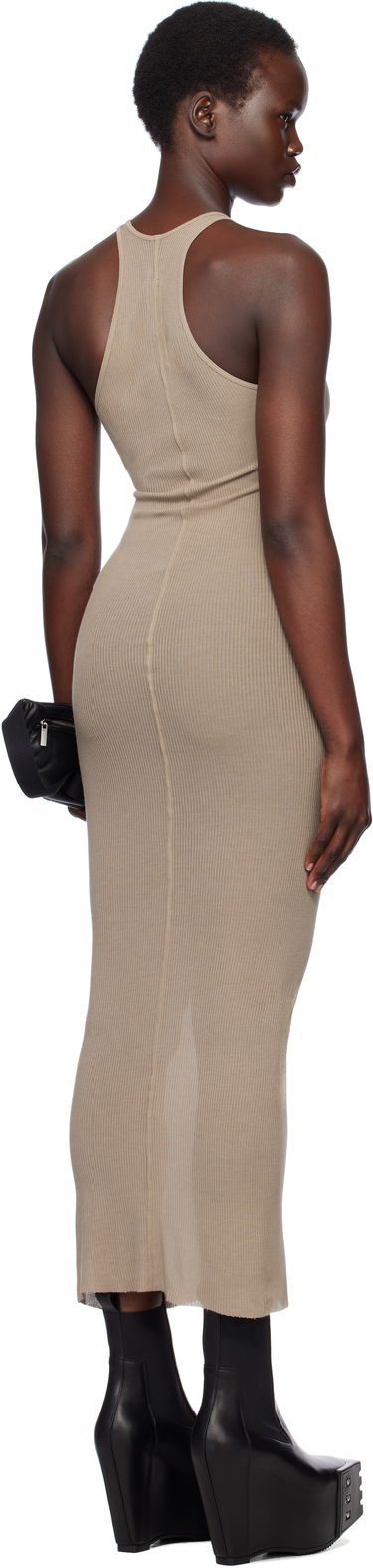 Kjole Rick Owens Rick Owens Hollywood Tank Maxi Dress Beige | RP01E7549 RC, 2