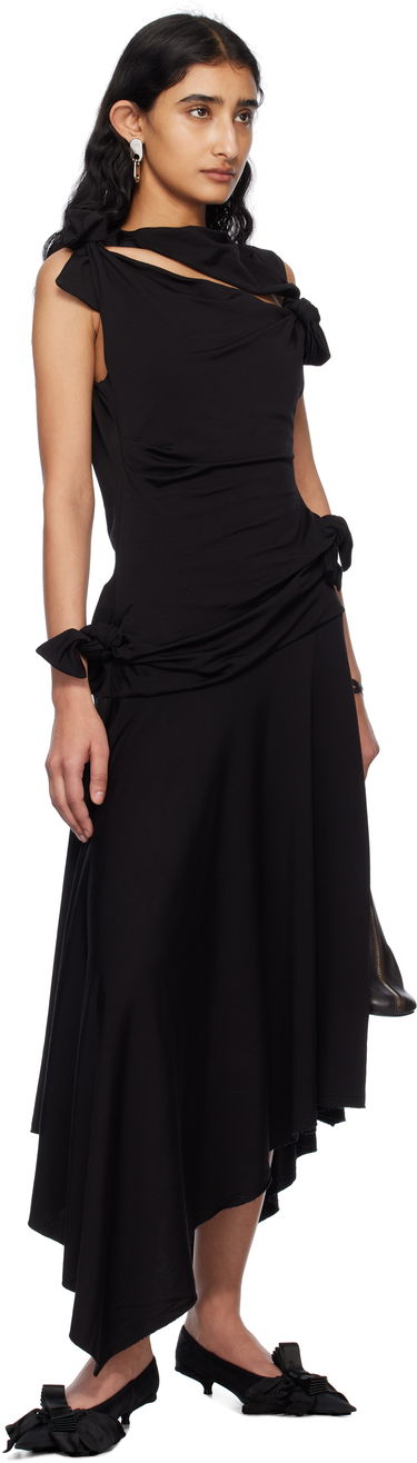 Kjole Acne Studios Acne Studios Tie-Up Midi Dress Sort | A20792-, 3