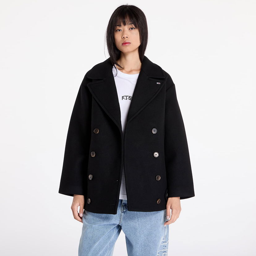 Jeans Tommy Hilfiger Coat Tommy Jeans Wool Peacoat Black M Sort | DW0DW19752 BDS