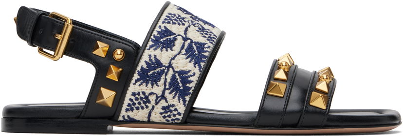 Tøj Valentino Valentino Garavani County Grape Embroidery Sandals Sort | 6W2S0LP2CQL