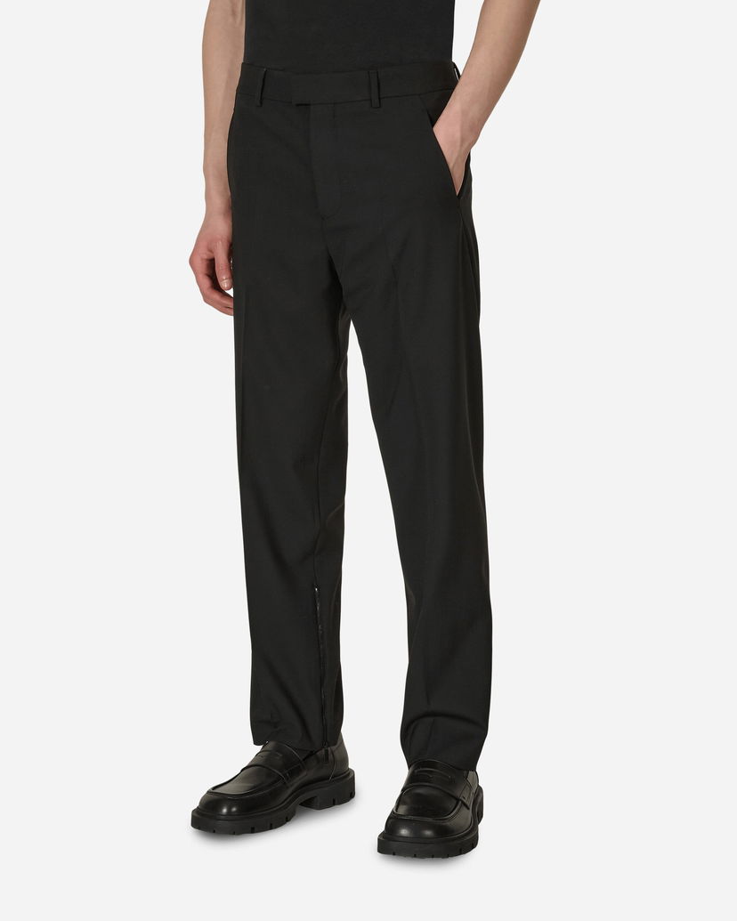 Bukser Off-White Embroidered Wool Slim Zip Trousers Black Sort | OMCA196S23FAB001 1000