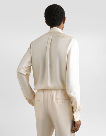Skjorte Dolce & Gabbana Dolce & Gabbana Martini Silk Twill Shirt Beige | G5MM4TFU10SA3791, 2