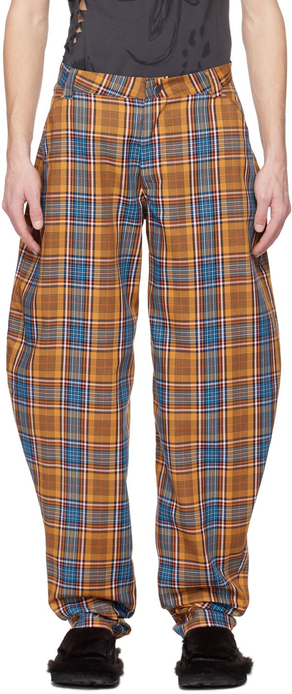 Bukser Collina Strada Collina Strada GRR Plaid Trousers Orange | XX6428