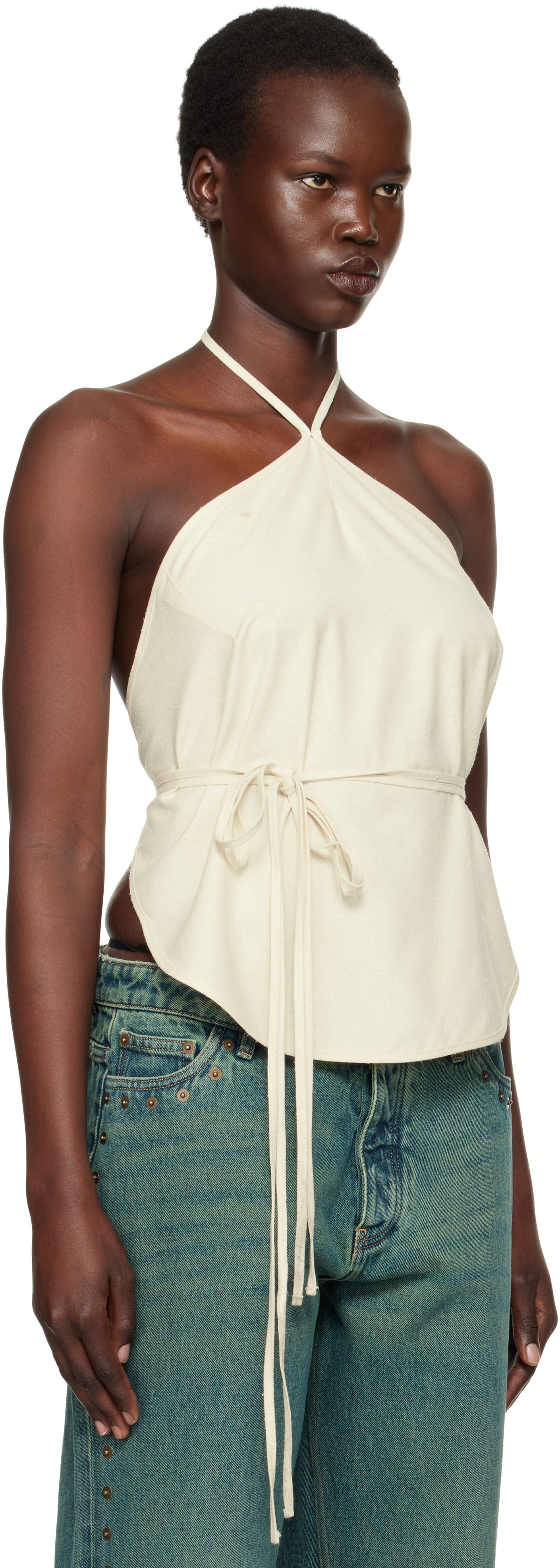 Tanktop Baserange Baserange Mar Halter Neck Wrap Camisole Beige | TOMA-WS-000, 1