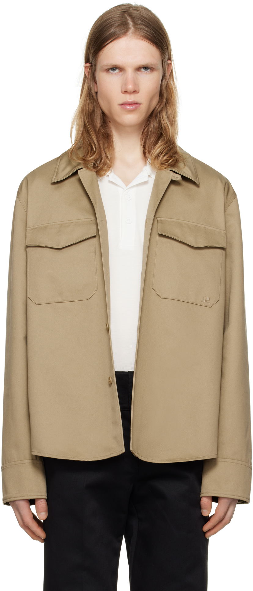 Jakke Courrèges Courrèges Utility Overshirt Beige | 125CCH083PL0178