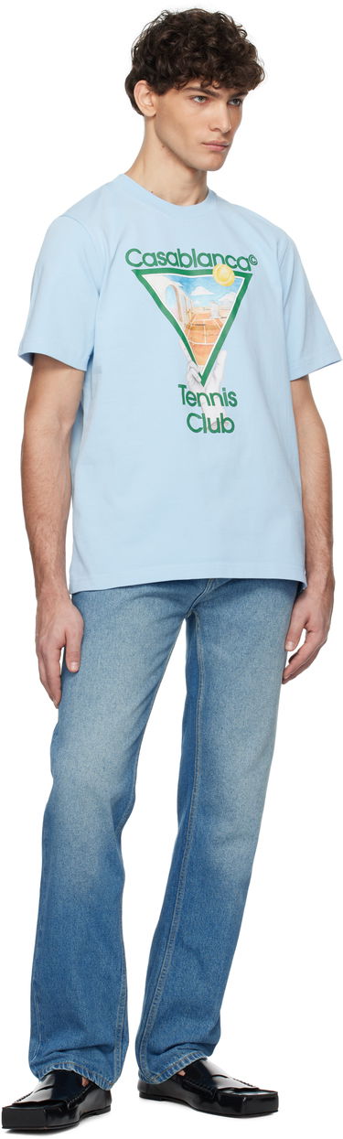 T-shirt Casablanca Metaphysical Tennis Icon T-Shirt Blå | U-MPS25-JTS-001-09, 3