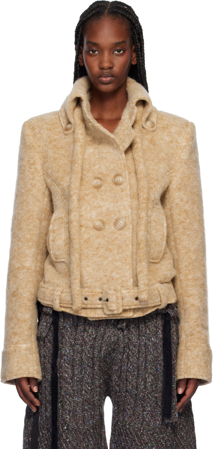 Jakke Ottolinger Ottolinger High Collar Jacket Beige | 2223060401